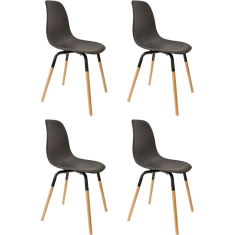 Lot de 4 Chaises Scandinaves "Phénix" 81cm Noir (1/5)