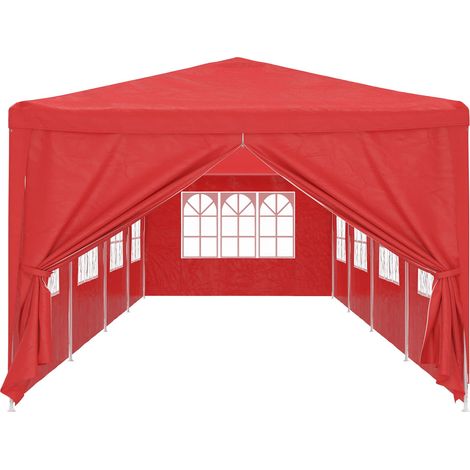 vidaXL Tente de fête 1200 x 300 x 255 cm Rouge PE et acier