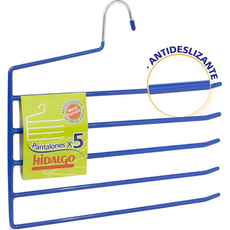 Antirutsch-Hängegarderobe für 5 Hosen, Blau