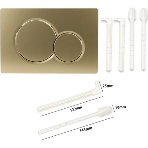 Panneau de commande à double bouton compatible avec l'interrupteur mural de toilette Sigma 01 UP300.115.770 (or). (1/5)