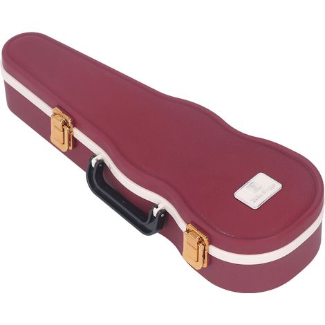 Petite boîte à musique en forme de violon, élégante et classique, ornée d'une danseuse rotative, couleur rouge vin, idéale pour décorer une table. (1/5)