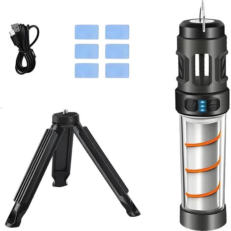 3-in-1 Buzz Defense Portable Flashlight Camping Lantern Lights with magnetic base, IPX6 waterproof, two color light modes and heating function