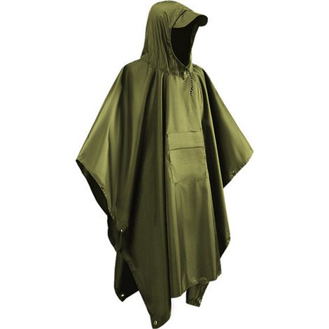 Cape imperméable portable, imperméable monobloc non jetable, imperméable multifonctionnel (1/5)