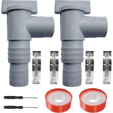 Vanne d'entretien/d'arrêt pour Piscine avec Raccord de Tuyau de 32/38mm, Vanne Piscine Double Split Tuyau Valve Plunger Accessoires de Piscine, Pour Piscine Hors Sol et Pompe de Piscine (Lot de 2) (1/5)