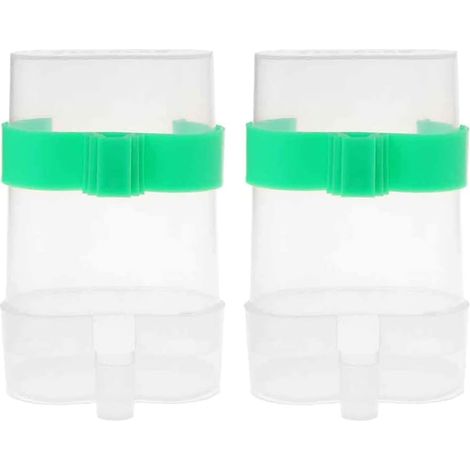 2 Pack Parakeet Water Dispenser No Mess Feeder Waterer Cockatiel Cage Accessories Automatic Feeding Tools Automatic Waterer for Birds (1/5)