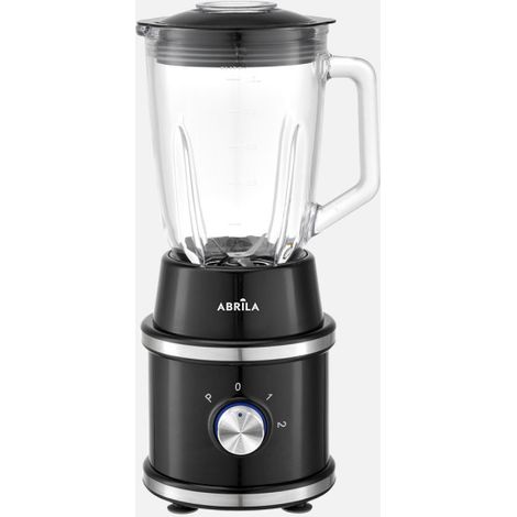 Batidora de vaso nevada negro/acero 1500w 2vel+pulso 4h. ac.inox.jarra cristal 1,5l protecc.,antidesliz.39,5x18,5x17cm