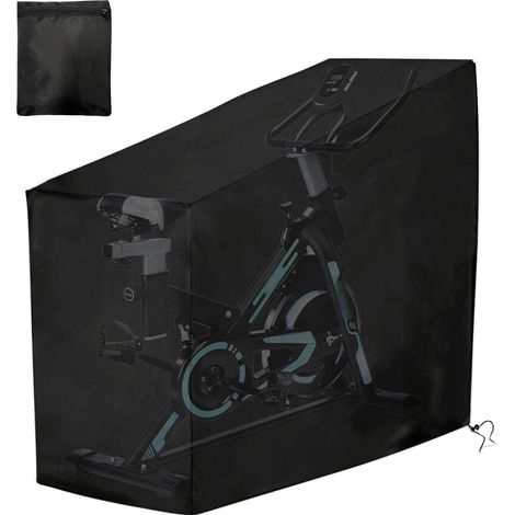 Ensemble de 2 housses pour vélo d'exercice, housse imperméable 210D pour vélo d'exercice/tapis roulant, adaptée à une utilisation intérieure et extérieure, housse anti-poussière verticale, avec cordon (1/5)