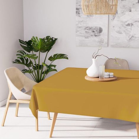 Nappe anti-tâches carrée 180x180 cm ALIX gold, par Soleil d'ocre
