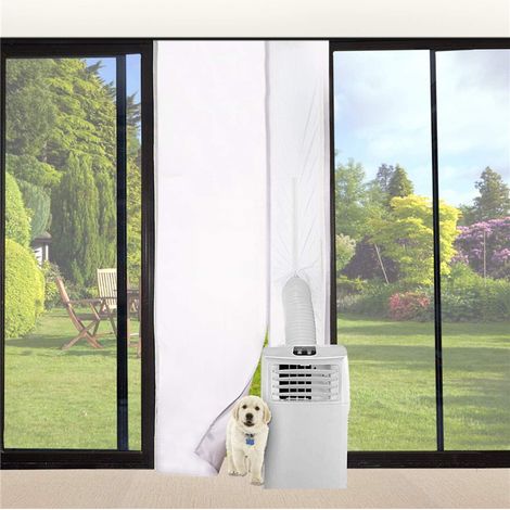 Joint d'étanchéité pour portes - 210 x 90 cm - Fermeture éclair - Joint d'étanchéité pour climatiseur portable - Blanc (1/4)