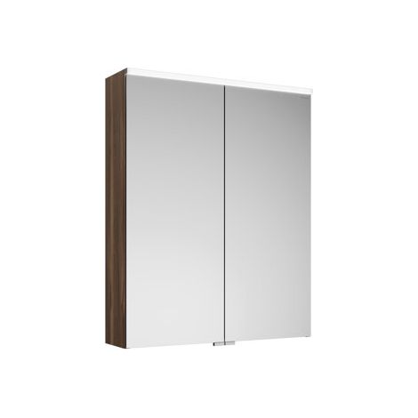 Burgbad Eqio Spiegelschrank mit LED-Beleuchtung und Waschtischbeleuchtung, 2 Türen Frassino Dekor Cappuccino 65 cm (1/3)