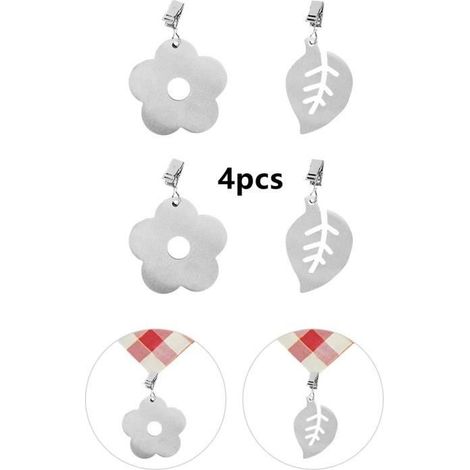 Pinces à Nappe - Non spécifié - Acier Inoxydable - Argent - 4 pièces - Résistantes à la corrosion (1/4)