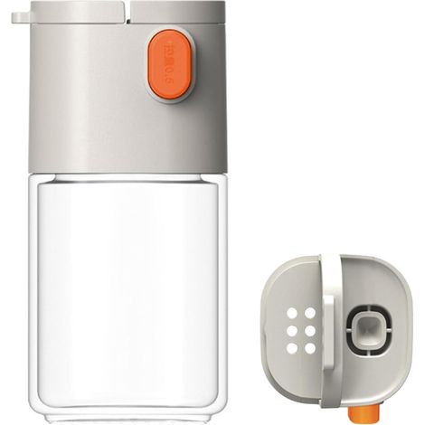 Doseur en verre pour sel, paprika et cumin, sans BPA - beige (1/5)