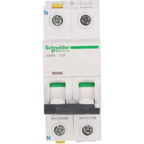 Interruptor automático 1P+N C 6A 6kA CA iC60N-C06-1N Acti9 A9F04606