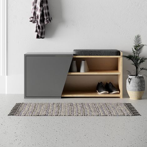 Decortie Fiona Bench - Oak/Anthracite Grey