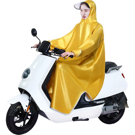 Imperméable pour vélo électrique, protection renforcée, tissu Oxford, manches longues, poncho pour adulte, jaune doré, taille 5XL (1/5)