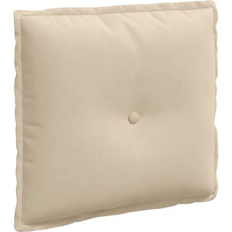 Coussin beige, 50 x 45 cm, tissu microfibre. (1/5)