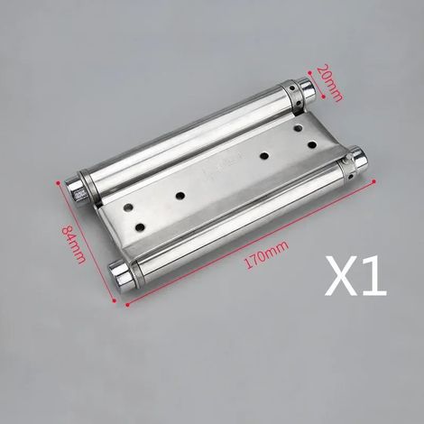 Charnière à ressort double (15 cm) en acier inoxydable, à double sens de rotation, idéale pour les portes de style western ou les clôtures. (1/5)