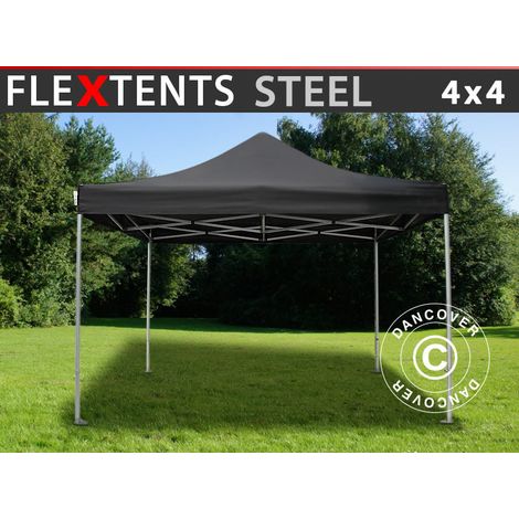 Tente pliante FleXtents Steel 4x4m Noir