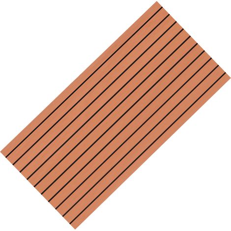 Tapis de sol antidérapant en mousse EVA pour bateau, camping-car et caravane, 240 x 60 cm / 94,5 x 23,6 pouces (marron clair et noir) (1/5)