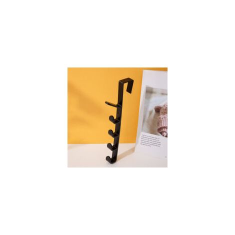 Gancho organizador de riel guía de plástico para puerta de dormitorio, color negro - Crezuo (1/2)