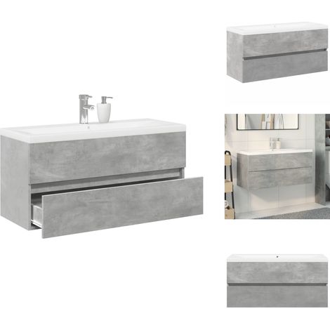 Ensemble de meubles de salle de bain 2 pcs gris béton - Ensemble De Meubles De Salle De Bain - Ensembles De Meubles De Salle De Bain - Armoire De Salle De Bain - Armoire De Rangement De Salle De Bain (1/5)