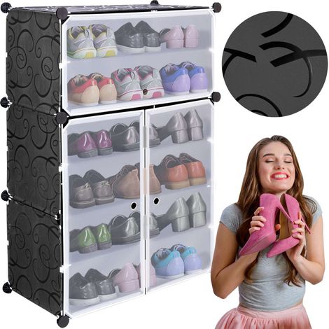 RAKIA modularer Schuhschrank, schwarz