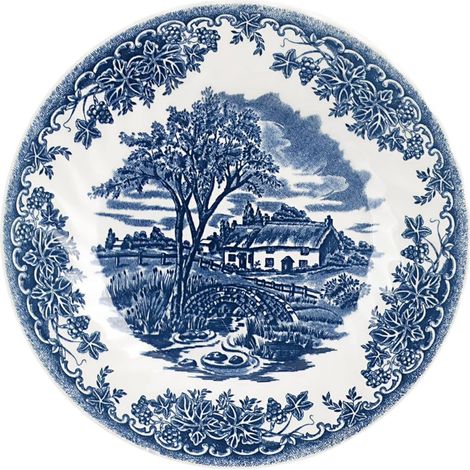 6 x assiettes plates BROOK BLUE - 25cm - Faïence - Churchill