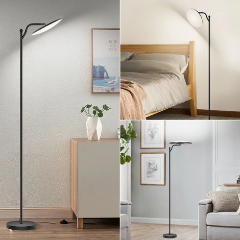 Lampadaire LED Noir Dimmable avec Télécommande, Éclairage Indirect Réglable (1/5)