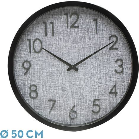 Orologio da parete HIGUERON nero grigio 50x50x2 cm movimento continuo (1/4)