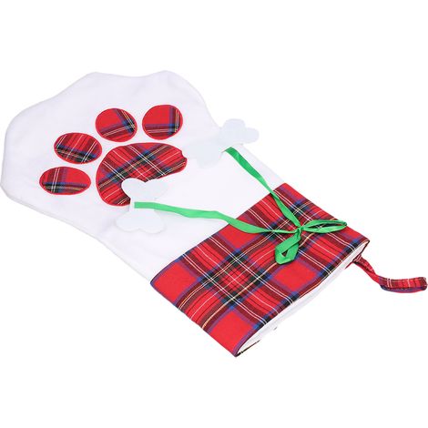 Chaussette de Noël, sac cadeau, imprimé dessin animé, décoration de sapin de Noël, chaussette à suspendre rouge (1/5)