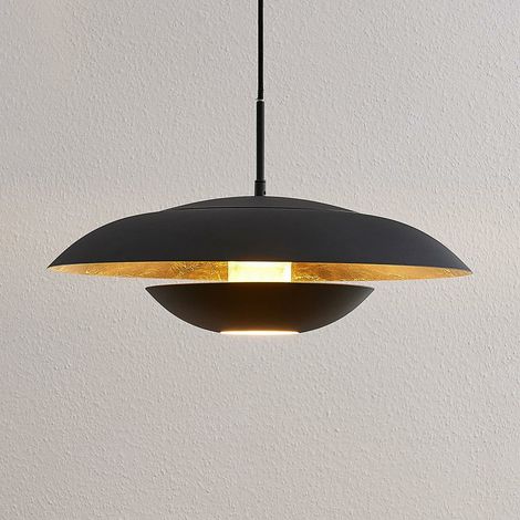 [NEUWERTIG] B-Ware Lindby Sayra Pendelleuchte Pendelleuchte Deckenlampe Deckenlampe Schwarz Gold