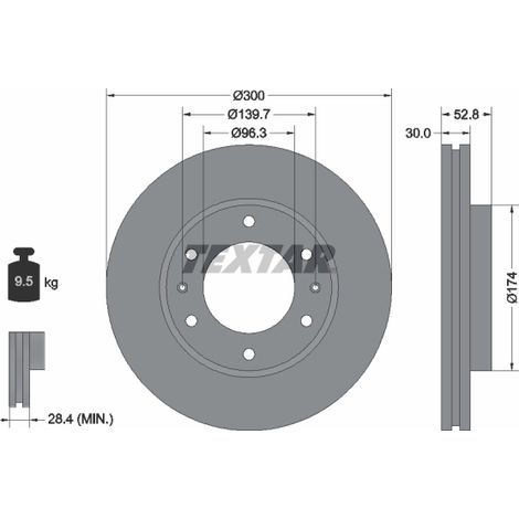 Lot de 2 Disques de frein Textar 92203800 DODGE 517124H000 517124H500