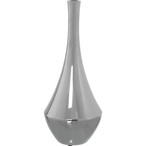 Keramikvase Silber ° 17x39cm für alle Stile, um dem Haus eine Berührung für alle Stile zu verleihen, um dem Haus eine Note zu verleihen (1/3)
