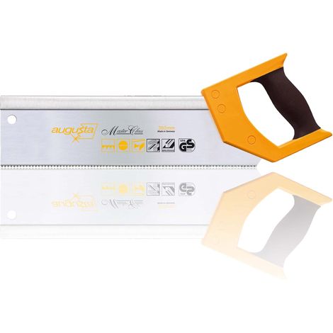 Sega a dorso Augusta-Heckenrose 350 mm - Sega a mano speciale con impugnatura morbida a 2 componenti - Sega fine multiuso per legno, intonaco e stucco - Denti appuntiti per tagli precisi (1/4)