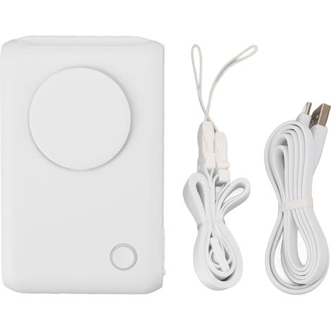 Ortviai Ventilateur Portable à Ceinture Réglable USB Rechargeable Blanc pour Activités Extérieures (1/5)