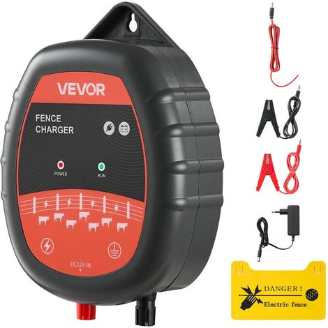 Électrificateur de Clôture Électrique 10 kV 1 J Portée 1-3 km Chargeur IP65 Alimentation CA CC Solaire TT-P12 (1/5)