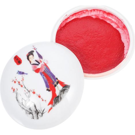 Boîte à Tampons Encreurs en Céramique Blanche, Réutilisable pour Rangement de Pâte à Encre Rouge, Style Rétro Chinois Léger et Simple, pour Calligraphie (1/5)