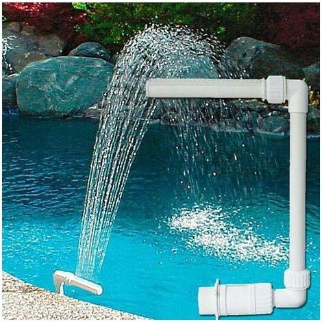 Fontaine de piscine en plastique PVC – Cascade réglable pour bassins – Raccords standards 1-1/2' – Installation rapide en 5 minutes (1/5)