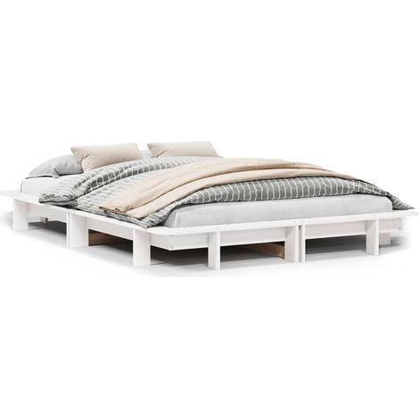 Maison Exclusive - Letto senza Materasso Bianco 140x190 cm Legno Massello di Pino