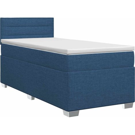 Maison Exclusive - Letto box spring con materasso Blu 100 x 200 cm Tessuto (1/5)