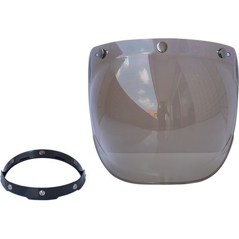 Casque de moto Anti-UV anti-rayures, visière à bulles, pare-vent universel pour visage ouvert Standard à 3 boutons-pression (1/5)