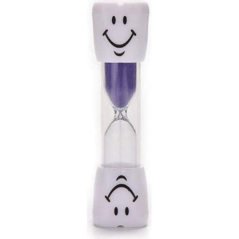 Minuteur brosse dents enfants 3 min, sablier sable pourpre, smiley, mini taille
