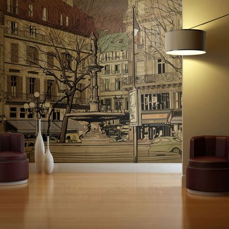 Papier Peint "Parisian Fountain" 193 x 250 cm (1/2)