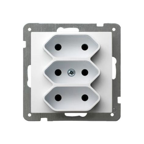 ENCHUFE BLANCO PT POTR 3X2p EURO BRAM