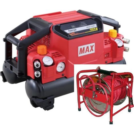 Compresseur Max AKHL1320E haute pression 34 bars + enrouleur 30 mètres Max SD630A2