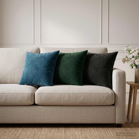 Irovami Lot de 6 housses de coussin, vert foncé, velours, 40x40 cm (1/5)