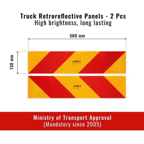 Panneau Réfléchissant - Prismatique - Homologué Pour Camion - Aluminium - 2 Pièces (1/2)