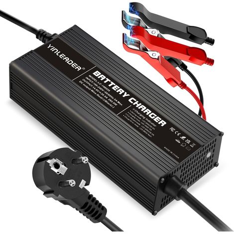 Chargeur de Batterie Automobile LiFePO4 20A 12V - Chargeur Intelligent Automatique pour Batteries au Phosphate de Fer Lithium 14,6V 20A - Protection Multiple et Taille compacte (1/5)