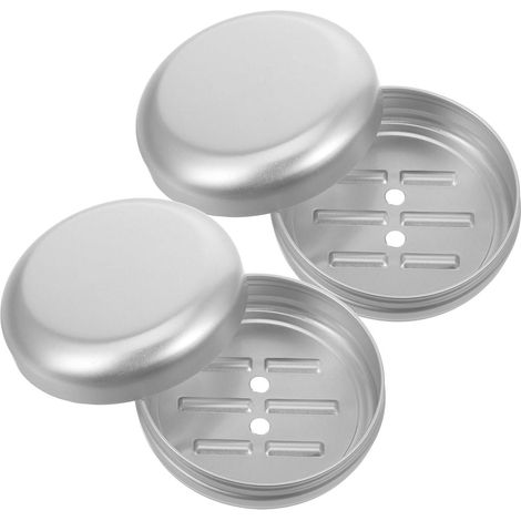 Porte-savon rond en aluminium KICHOUSE , lot de 2 , étanche et résistant à l'usure , boîte savon voy (1/5)
