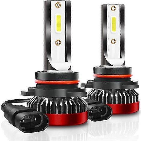 Phares LED 9012 (hir2) Phares de voiture 6000k Blanc Feux de brouillard automatiques 10000lm Ampoule 12v 80w/ensemble Lumières super brillantes Feux de route et de croisement 2pc( ) (1/5)